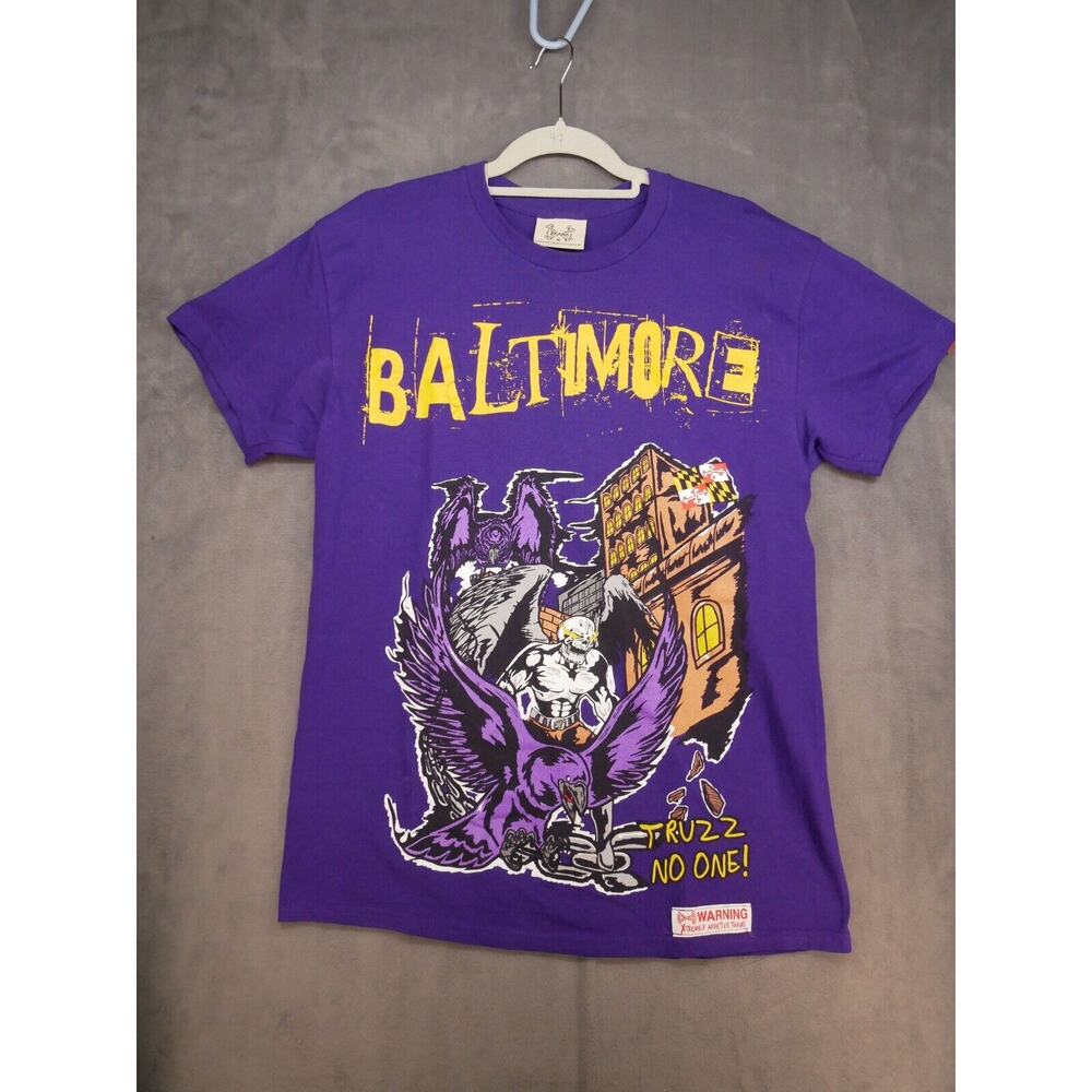 X Brand Baltimore Ravens Truzz No One Tee Purple T-Shirt Medium